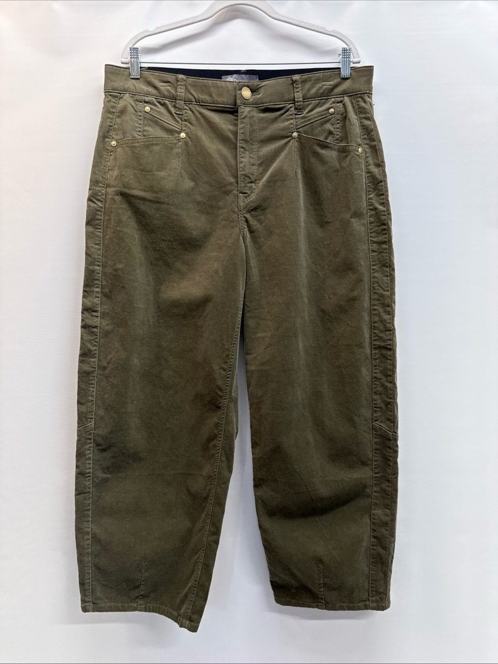 Democracy Ab Technology 14 Corduroy Skyrise Balloon Barrel Leg Ankle Khaki Pants